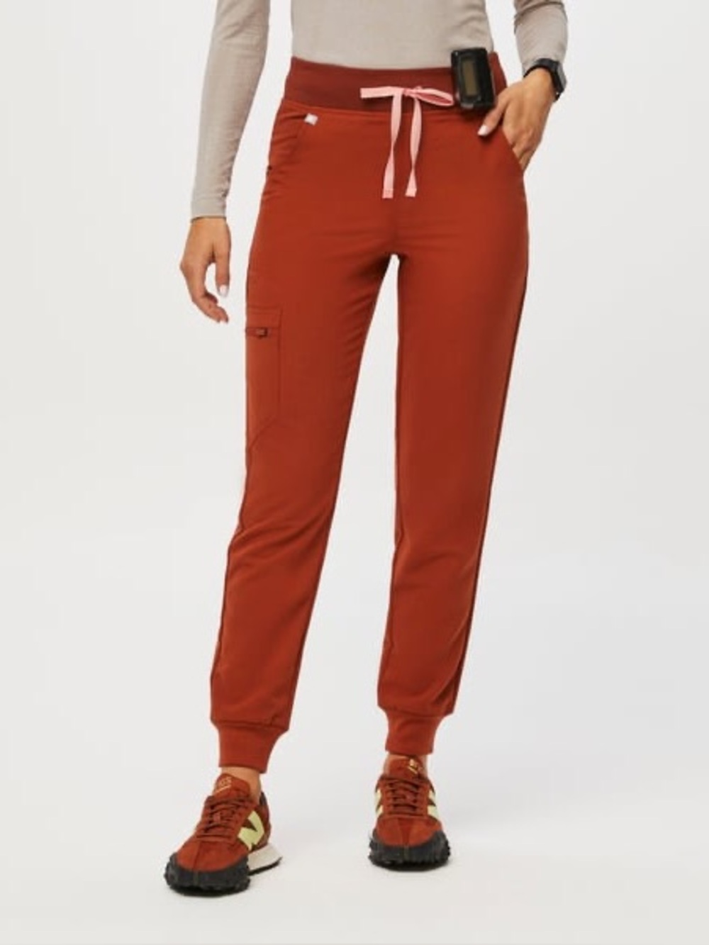 FIGS High Waisted Zamora Jogger Scrub Pants Auburn Petite Large